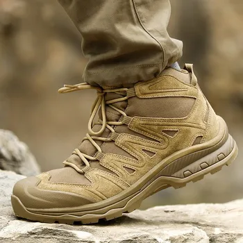 Тактические армейские ботинки Army Fans, мужские тренировочные армейские ботинки для пустыни с высоким берцем, уличная нескользящая износостойкая походная обувь