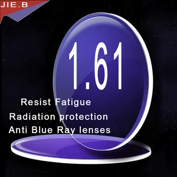 1,61 Индекс УФ 400 Индекс Анти-Синий Луч Антирадиационные Линзы из смолы с зеленым покрытием Анти-Усталостные линзы для глаз