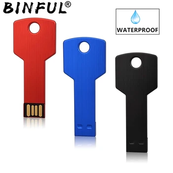 новый BINFUL fast Color key pen drive 128 ГБ флэш-памяти usb 8 ГБ металлическая флешка 16G 32G Ключевые usb-флешки 64G cle usb stick pen