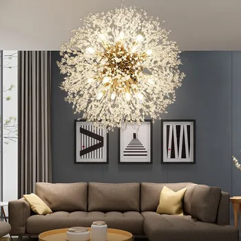 Современная Люстра LED G9 Nordic Clear Crystal Starburst Домашняя Подвесная лампа в стиле Ар-Деко для Вечеринок, Фойе, Холл, Спальня, гостиная