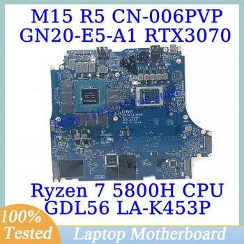 CN-006PVP 006PVP 06PVP Для DELL M15 R5 С процессором Ryzen 7 5800H LA-K453P Материнская плата ноутбука GN20-E5-A1 RTX3070 100% Протестирована в хорошем состоянии