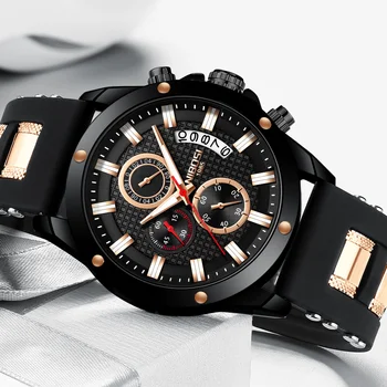 Часы NIBOSI Relogio, мужские модные часы, топ люксового бренда, мужские кварцевые наручные часы, платье, повседневные водонепроницаемые наручные часы, подарок