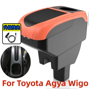 Новый Для Toyota Agya Подлокотник коробка для Toyota Agya Wigo Автомобильный подлокотник Центральный ящик для хранения Дооснащение с USB зарядкой Автомобильные аксессуары