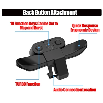 Удлиненная кнопка возврата геймпада Джойстик Задняя кнопка с турбо-ключом Адаптер для аксессуаров игрового контроллера PS4