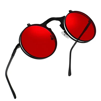 2021 Унисекс Круглые Металлические Солнцезащитные очки в стиле Стимпанк Для Мужчин И женщин, Модные очки, Брендовые Дизайнерские Ретро Винтажные Солнцезащитные очки UV400