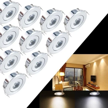 moonlux 10шт 1 Вт светодиодный встраиваемый небольшой шкаф, мини точечный светильник, комплект потолочного освещения, приспособление