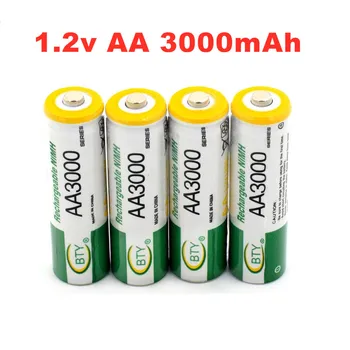Batterie Rechargeable pré-chargée 1.2V AA 3000mAh NI MH, pour jouets, appareil photo, Microphone
