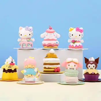 Фигурка Hello Kitty из аниме Kawaii Sanrio Кукла Cinnamoroll Kuromi Фигурки для Десертной вечеринки, украшающие игрушки, подарки на Хэллоуин
