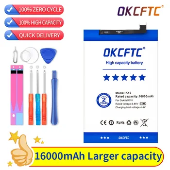 OKCFTC Оригинальный Аккумулятор Высокой Емкости 16000 мАч 3,85 В Для мобильного телефона Oukitel K10, Аккумулятор для телефона Oukitel K10 с инструментами