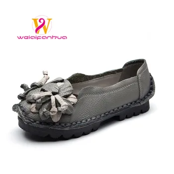 Туфли-бини, Женская обувь для мамы, натуральная кожа, Новинка 2023 года, Женская обувь, тонкие туфли ручной работы в национальном стиле в стиле ретро