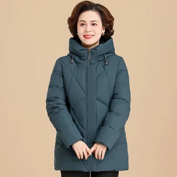 2022 Новые Зимние женские парки, Толстая теплая куртка с капюшоном, Пальто с хлопковой подкладкой