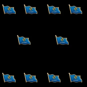 10 шт., Эмалированная булавка штата Оклахома, США, Металлический Флаг, Броши на Лацкане, ювелирные изделия с лацканами