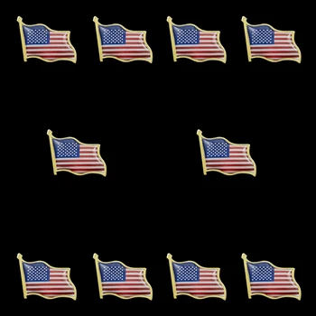 10 Шт., Брошь с Эмалированным Флагом США, Галстук, Сумка, Булавка на Лацкане, Патриотизм, Американская Гордость