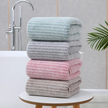 Банное полотенце из кораллового бархата в полоску, мягкое, впитывающее, подарочное полотенце для рук, набор подарочных коробок, домашнее полотенце для взрослых для мытья лица