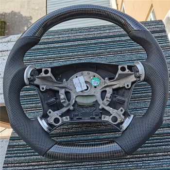 Спортивное рулевое колесо из D-образного куатомированного углеродного волокна, кожа Алькантара, совместимая с Mitsubishi Pajero 2011