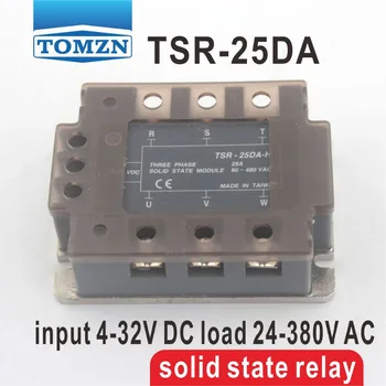 25DA TSR-25DA Трехфазный SSR-вход 4-32 В постоянного тока, нагрузка 24-380 В переменного тока, однофазное твердотельное реле переменного тока