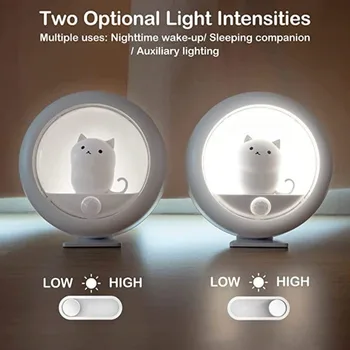 Креативный ночник с милым котом, мультяшная зарядка, индукционная лампа для человеческого тела, светодиодная ночная сова, атмосфера, ночная прикроватная тумбочка, ночная лампа l