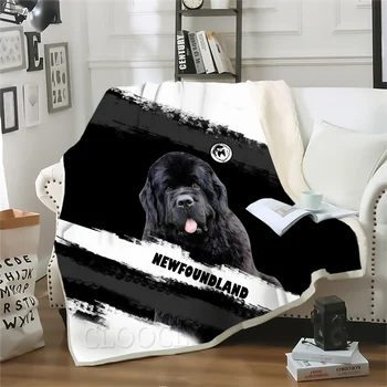 HX Модное Одеяло с Животными, Собака Ньюфаундленд, Сращивание, 3D Принтованные Одеяла для Кровати, Двухслойные Одеяла 200x150 см