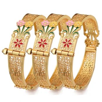 Браслеты Wando, цветные браслеты для женщин, ювелирные изделия из золота 18 Карат, браслеты для женщин, модный Роскошный тяжелый браслет