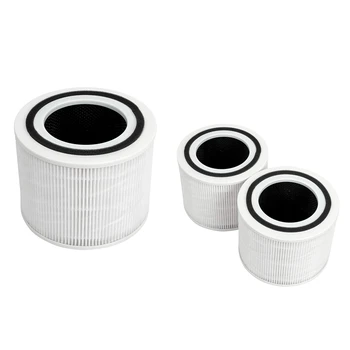 3 Упаковки Фильтра для очистки воздуха Белый Фильтр для очистки воздуха 3-В-1 True HEPA, Core300-RF, Для LEVOIT Core 300