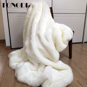 Тондийский Плюш, Мягкий теплый плед из синтетической кроличьей шерсти, Плотное Роскошное одеяло для девочки, подарок, Зимнее покрывало для дивана