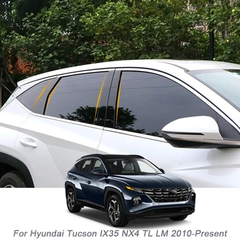6 ШТ. Наклейка На Центральную Стойку Окна Автомобиля, Накладка Против Царапин, Пленка Для Hyundai Tucson IX35 NX4 TL LM 2010-Настоящее время, Внешние Аксессуары