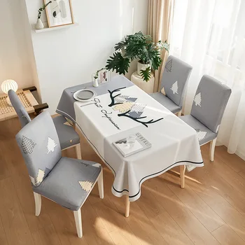 Одноразовая скатерть для скандинавской гостиной простая прямоугольная ткань из хлопка и льна, чайная скатерть для стола