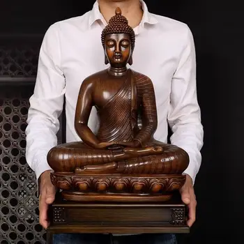 Юго-Восточная Азия Таиланд статуя Будды Шакьямуни Буддийская статуя фэн-шуй из смолы, домашняя гостиная, украшение статуя Будды 45 см