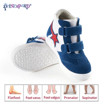 Осенняя Ортопедическая обувь для детей, Детские спортивные кроссовки, Обувь с поддержкой свода стопы, Сетчатая подкладка, Европейский размер19-37