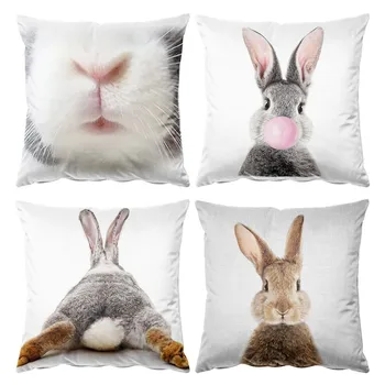 Gaslight Gatekeep Girlboss Набор из 4 Пасхальных Кроликов Bunny Throw Pillow Чехлы для Подушек Чехлы Наволочки 45см х 45см
