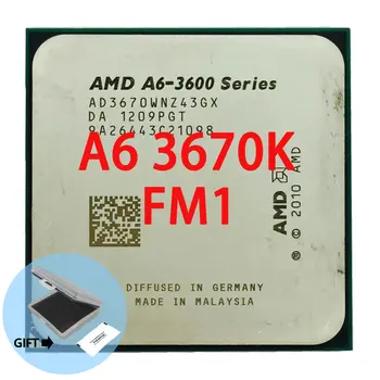 Четырехъядерный процессор AMD серии A6 A6-3670K A6 3670 k с частотой 2,7 ГГц AD3670WNZ43GX Socket FM1