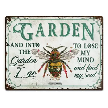 Подарок для садовника с принтами, подарки на День рождения, которые любят сад-Знак Пчелиного сада, Уникальный согревающий подарок, Жестяной металлический знак, декор сада