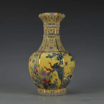 Роскошная китайская классическая Антикварная Керамическая Эмалевая ваза для Цветов Украшение дома Красивая ваза
