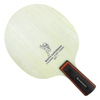 Sanwei B2 White Superman (B2, B-2) из мягкого углеродистого волокна + Лезвие для настольного тенниса для ракетки для пинг-понга