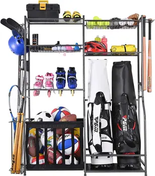 Органайзер для хранения в гараже, подставка для хранения 2 сумок для гольфа и другого спортивного инвентаря, полки-органайзеры в гараже