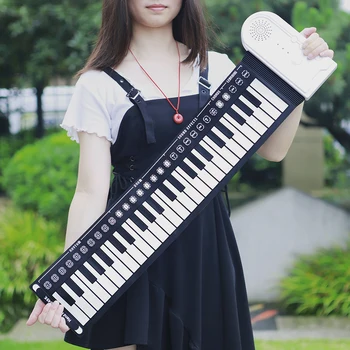 Портативное Складное рулонное МИДИ-гибкое пианино с 49 клавишами, Силиконовая мягкая клавиатура, электронный орган, музыкальные подарки для детей