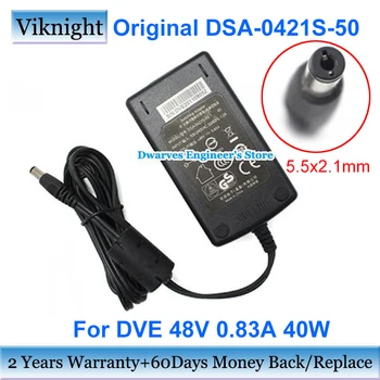 Подлинный адаптер переменного тока DVE DSA-0421S-50 48V 0.83A POE-КОММУТАТОР NETGEAR FS108P Блок питания Зарядное устройство Адаптер