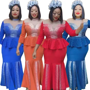 Плюс Размер, комплект из двух предметов, Африканское женское свадебное платье, Топы в стиле дашики в Анкаре, Костюм с юбкой, Южно-Африканская Республика, Vetement Femme