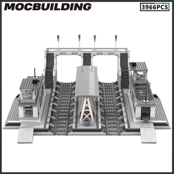 Модуль железнодорожной станции MOC Строительные блоки Городская архитектура Дисплей Модель станции Технология сборки 