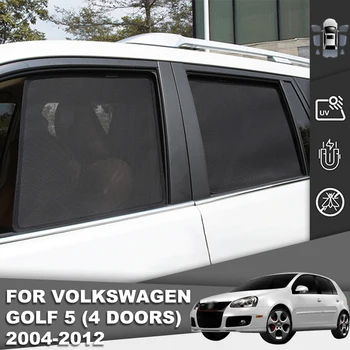 Для Volkswagen VW Golf 5 Mk5 2003-2009 Магнитный автомобильный солнцезащитный козырек Переднее заднее лобовое стекло Сетчатая рама Шторка Боковое окно Солнцезащитный козырек
