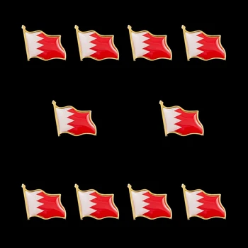 10ШТ Значок с Булавкой на Лацкане для Педика из Бахрейна, Позолоченный Эпоксидной краской, С Пуговицей-бабочкой Сзади