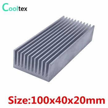 (Высокое качество) Алюминиевый радиатор 100x40x20 мм радиатор радиатора для охлаждения электронных интегральных схем со светодиодной подсветкой