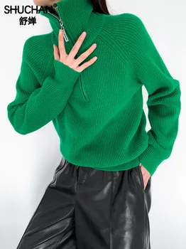 Новинка 2023, Осенне-зимний шерстяной свитер, Женский Высококачественный Свободный Корейский модный пуловер, свитера, Пуловеры для женщин