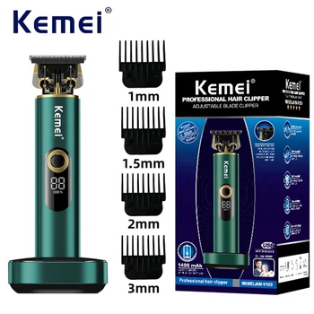 Машинка для стрижки волос Kemei K-V150, профессиональный Триммер для волос, Электрическая машинка для стрижки волос для мужчин, Парикмахерский Триммер с зарядной базой