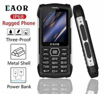 EAOR 2G Прочный Большой аккумулятор Емкостью 4000 мАч Power Bank IP68 Водонепроницаемый 2,8 IPS большой экран 0,3 М cam MTK функциональная клавиатура мобильного Телефона