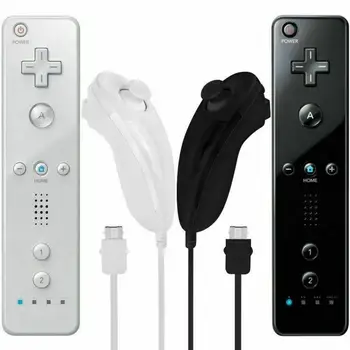 Комплект 2 В 1 Для Nintend Wii Беспроводной Bluetooth Геймпад Пульт дистанционного Управления Синхронизация Джойстика Левой Рукой + Нунчаки Опционально No Motion Plus