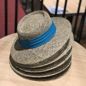 Дизайнерская брендовая Соломенная плетеная Шляпа с плоским верхом, Детская модная кепка для отдыха, Праздничная Выдолбленная Шляпа С солнцезащитным козырьком, Джазовая кепка, Бесплатная почта