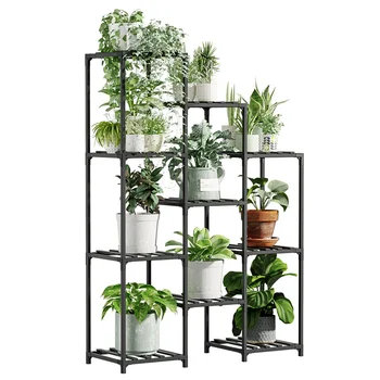 Подставка для растений, Деревянная Подставка для цветов, Квадратный стеллаж для хранения, Металлический держатель для балкона, Подставка для цветов