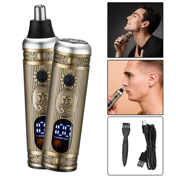 Электробритва RUCHA Man и Триммер для волос в носу USB-зарядка с ЖК-дисплеем Для мужской Бороды, машинки для стрижки волос в носу