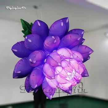 Персонализированный Подвесной Светильник Надувной цветок Суккулентного Растения 2 м/3 м Фиолетовый Воздушный Шар С Цветущим Цветком, Выдуваемый Воздухом Для Свадебного Мероприятия